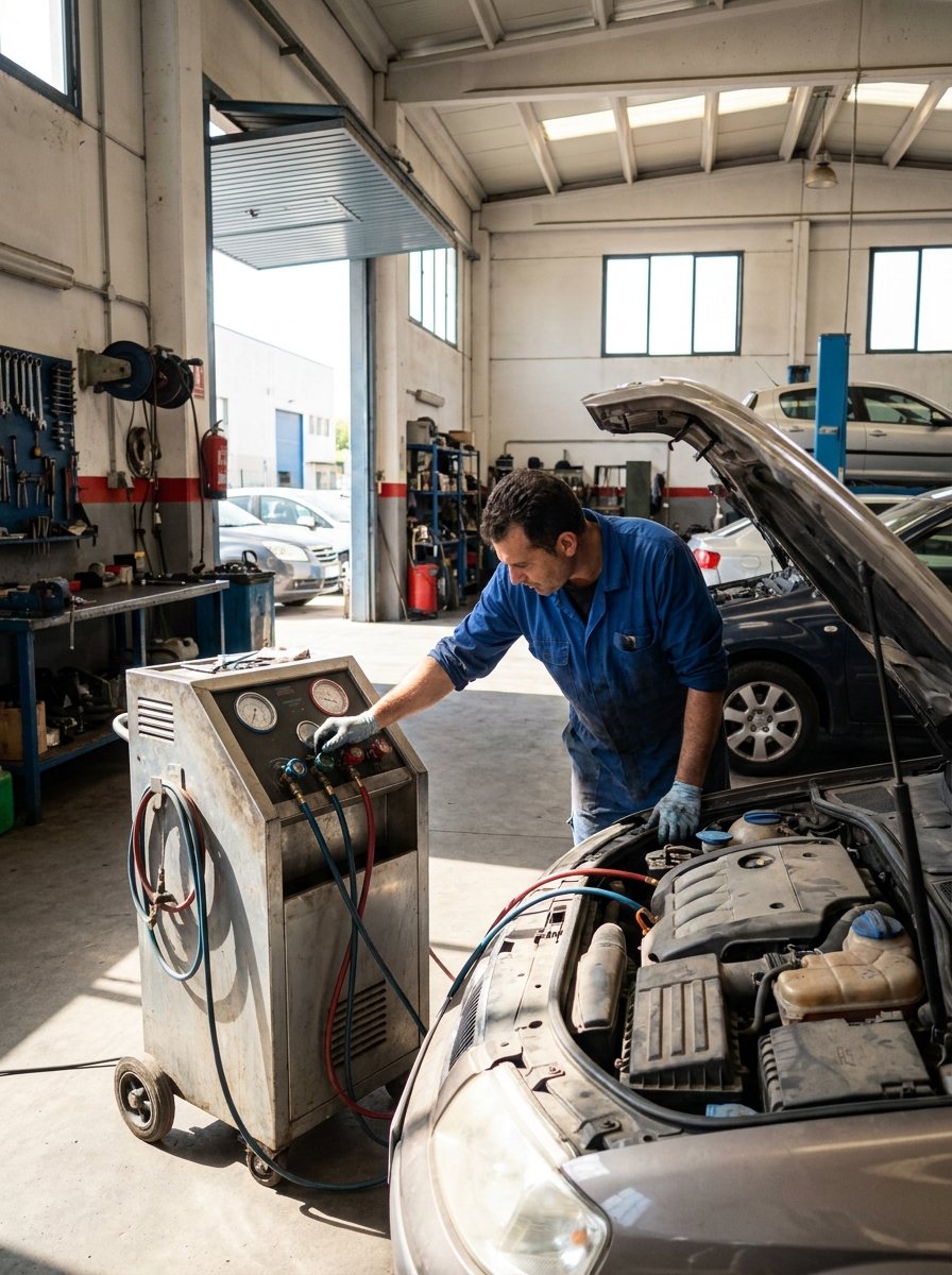 Recarga del aire acondicionado del coche