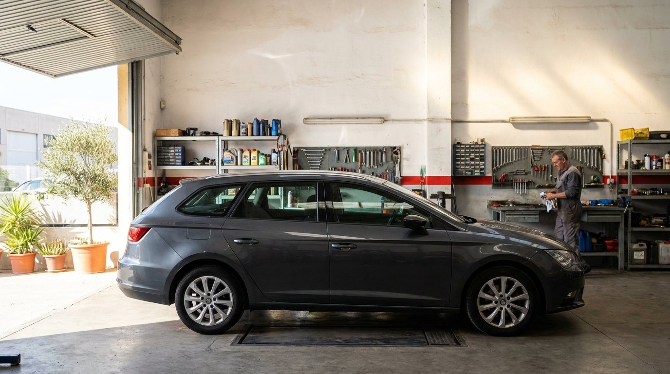 Coche listo tras la reparación en el taller